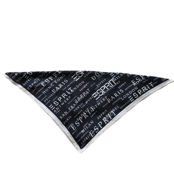 Esprit World-Wide Print Silk Scarf Made in Italy 19.5"x19.5" - Picture 3 of 4